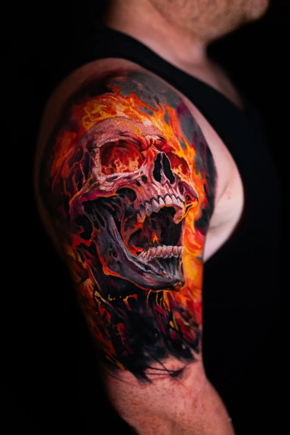Fire skull sleeve