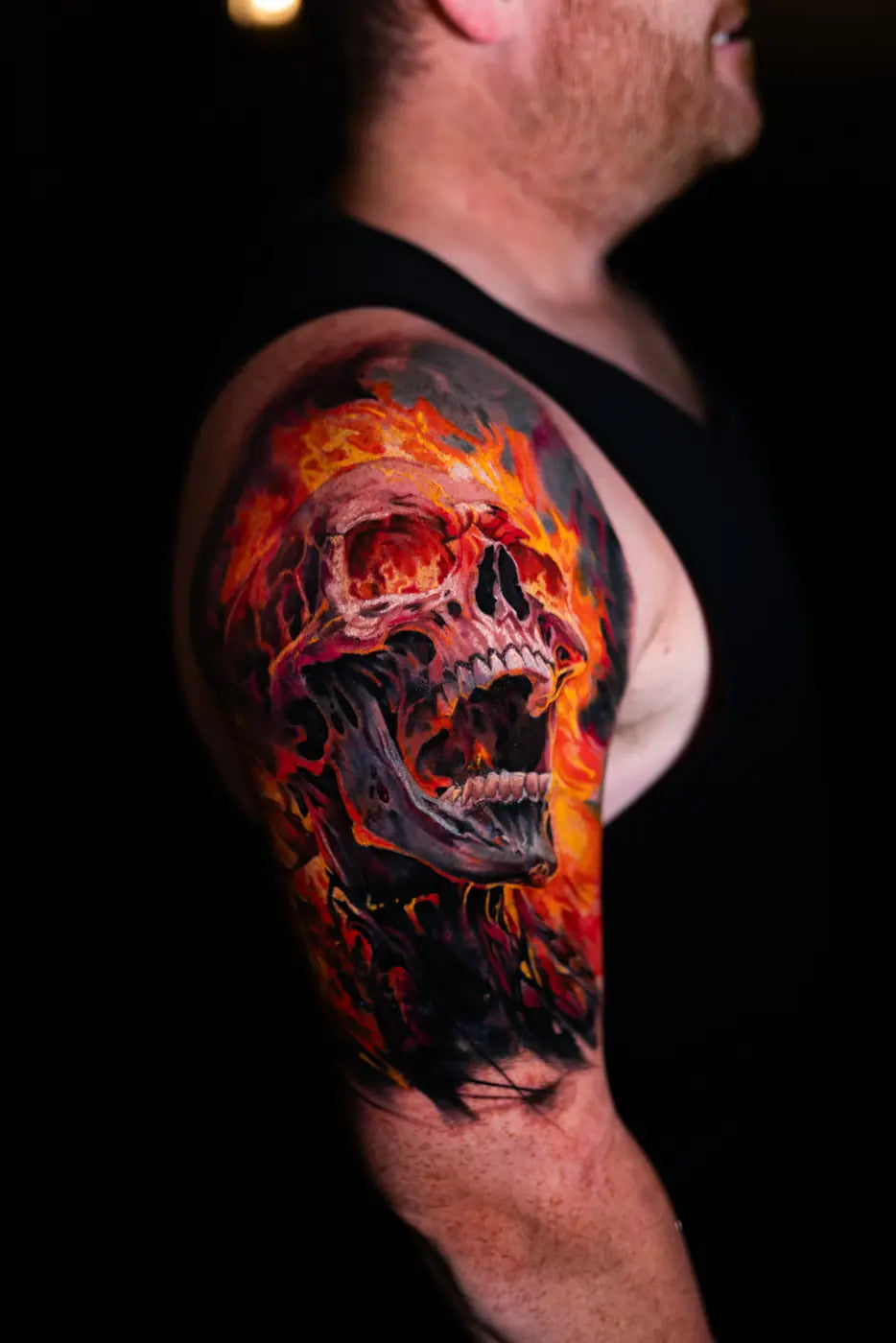 Fire skull sleeve