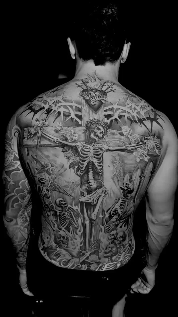 Black and grey back piece