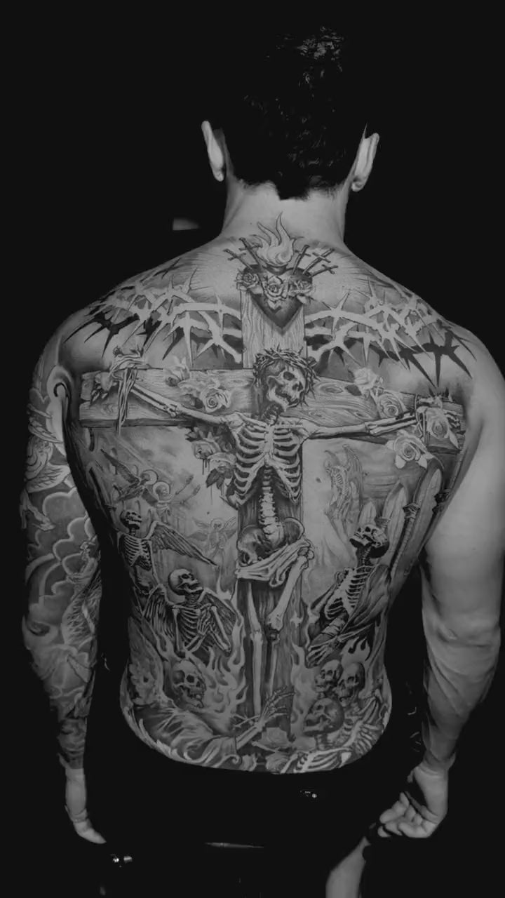 Black and grey back piece