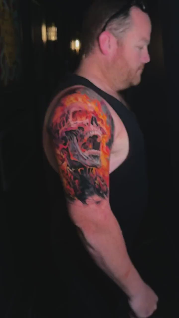 Fire skull sleeve
